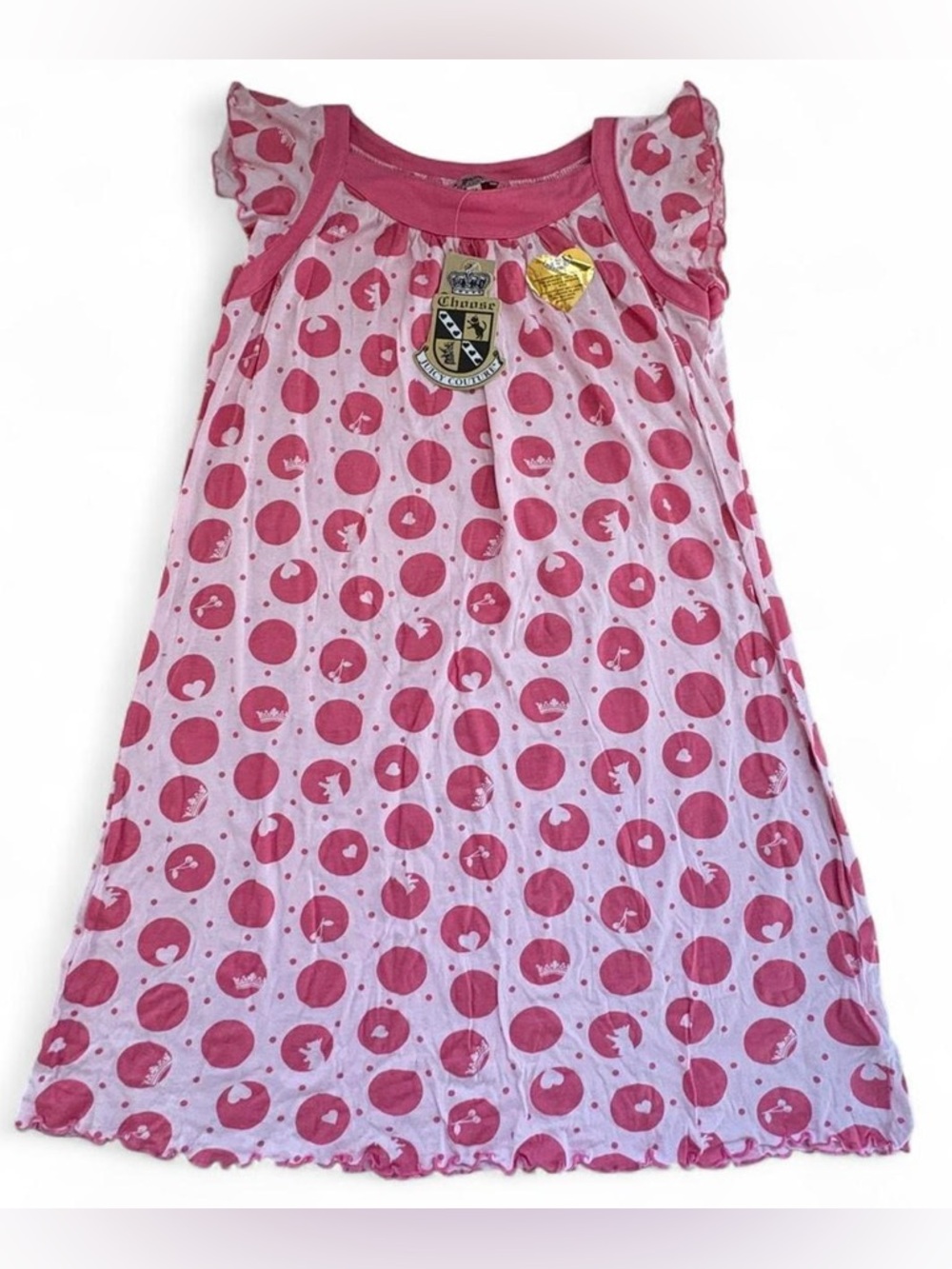 NEW Deadstock Y2K vintage Kids Juicy Couture cap ruffle sleeve dress